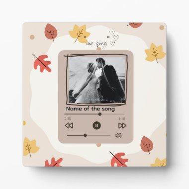 Romantic Bride & Groom Memorable Song Add Photo  Plaque
