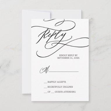 Romantic Calligraphy | Flourish Simple RSVP Card