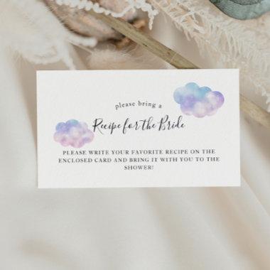 Romantic Cloud Bridal Shower Recipe Request Enclosure Invitations