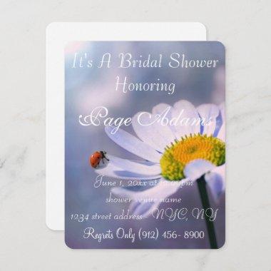 Romantic luck ladybug Bridal Shower Destiny Invitations