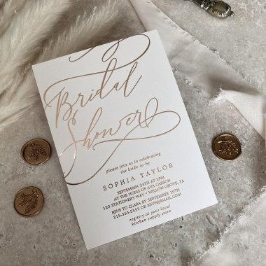 Romantic Rose Gold Foil | Blush Bridal Shower Foil Invitations