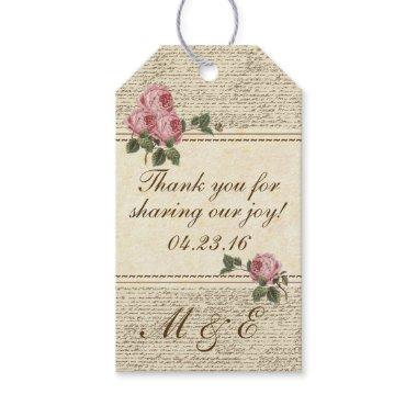 Romantic Vintage Wedding Guest Favor Gift Tags
