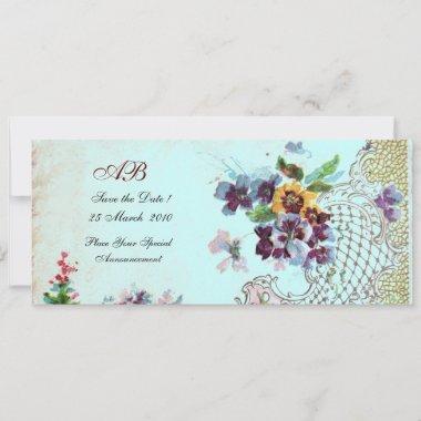 ROMANTİCA Pink Teal Blue Floral Wedding Programme Save The Date