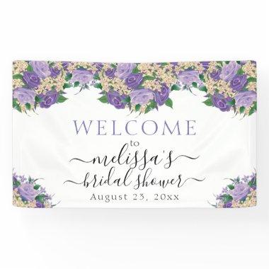 Romantically Elegant Purple Floral Bridal Shower Banner