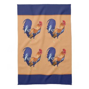 Rooster pattern orange Kitchen Towel
