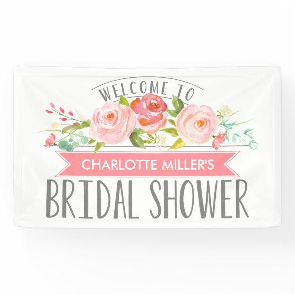Rose Banner Bridal Shower Banner