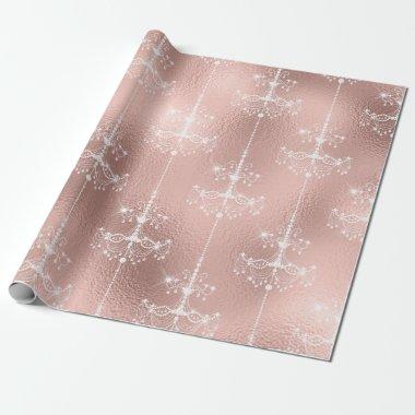 Rose Gold and Blush Chandelier Wrapping Paper