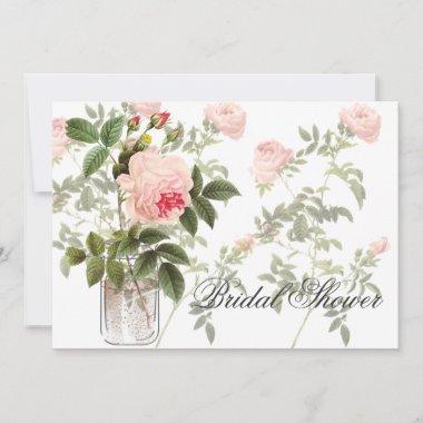 Rose of Orleans White Bridal Shower Invitations
