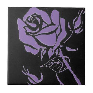 "Rose Purple" Kitchen Garden Ceramic Tile
