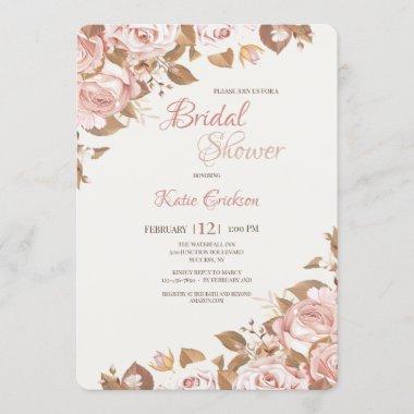 Rose Splendor Bridal Shower Invitations