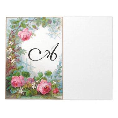 ROSES AND JASMINES FLORAL BEAUTY MONOGRAM NOTEPAD