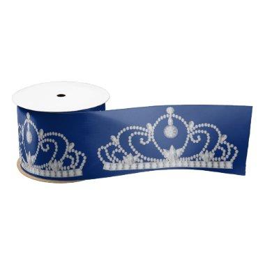 Royal Blue 3 Inch Satin Tiara Ribbon