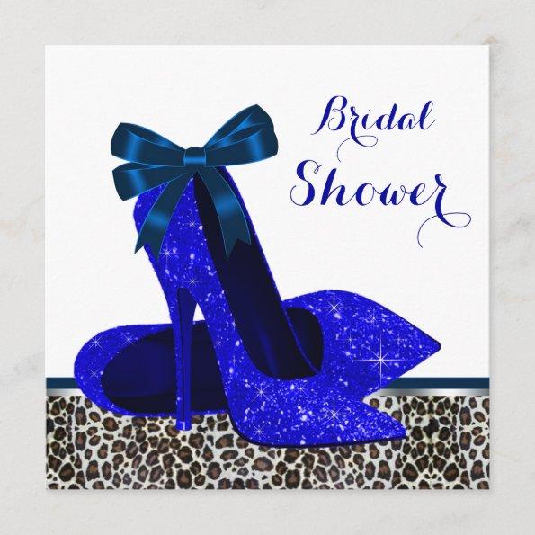 Royal Blue High Heel Bridal Shower Invitations