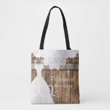 Rustic Barn Wood Bridal Shower Design Tote Bag