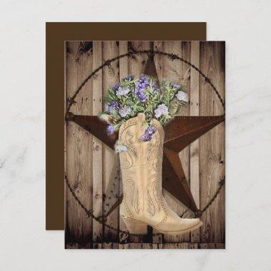 rustic barn wood wildflower cowboy western star Invitations