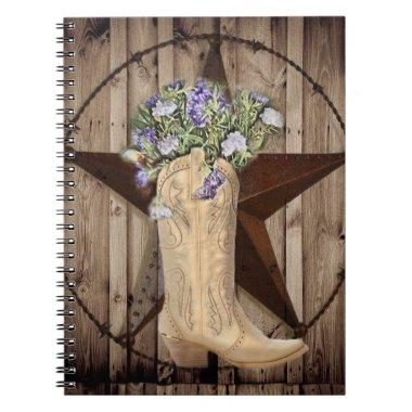 rustic barn wood wildflower Western country cowboy Notebook