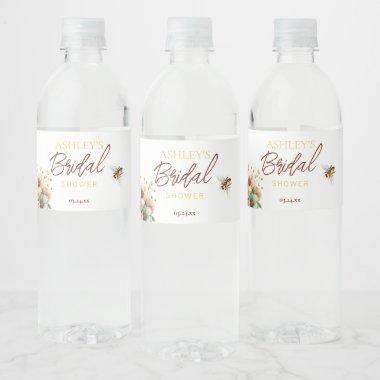 Rustic Bee Theme Bridal Water Bottle Label