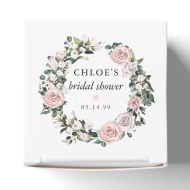 Rustic Blush Pink Rose Floral Bridal Shower Favor Boxes