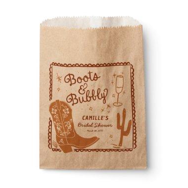 Rustic Boots and Bubbly Western Hand Drawn Favor Bag