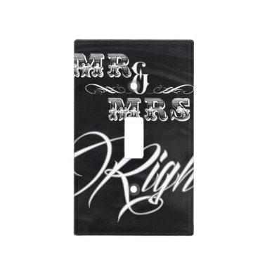 rustic chalkboard typography mr and mrs right light switch cover