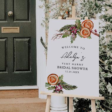 Rustic Christmas Bridal Shower Welcome Sign