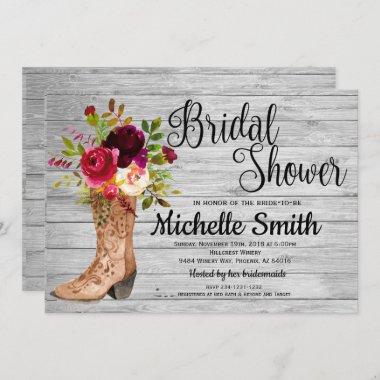 Rustic Country Bridal Western Boho Bridal Shower Invitations