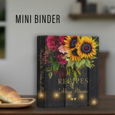Rustic elegant luxury floral barn wood recipes mini binder