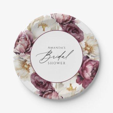 Rustic Floral Abundance Bridal Shower Paper Plates