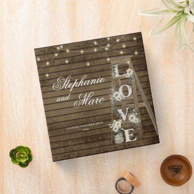 Rustic Floral Ladder and Love Recipe 3 Ring Binder