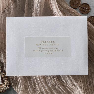 Rustic Gold Script Wedding Guest Address Labels