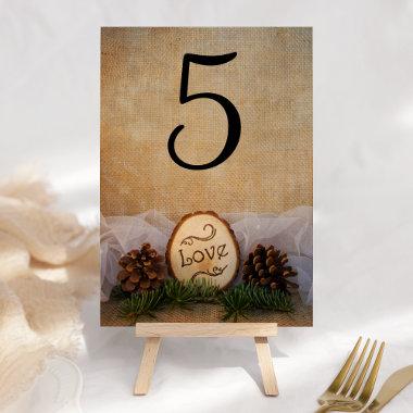 Rustic Pines Woodland Wedding Table Numbers
