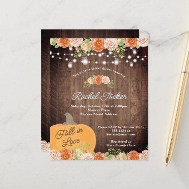 Rustic Pumpkin & Lights Fall Bridal Shower Invite