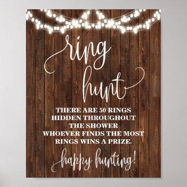 Rustic Ring Hunt Game Bridal Shower Wedding Sign