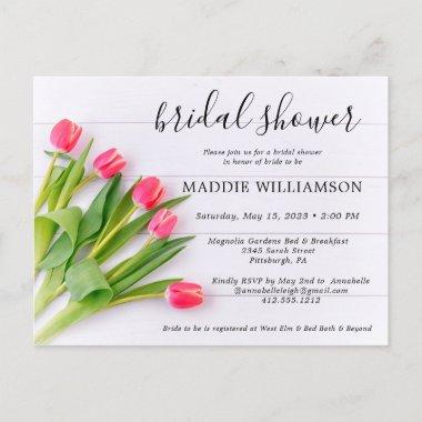 Rustic Spring Tulips Bridal Shower Invitations