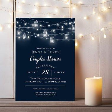 Rustic String Lights Couples Shower Invitations