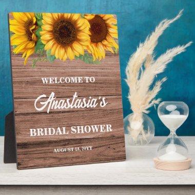 Rustic Sunflower Bridal Shower Welcome Sign Plaque