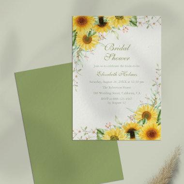 Rustic Sunflower Delight Bridal Shower Invitations