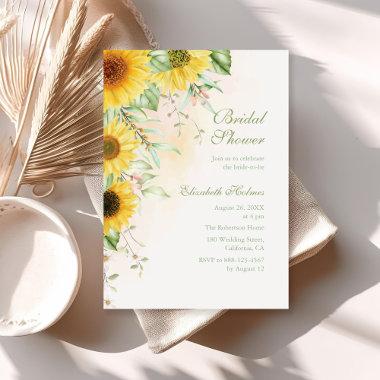 Rustic Sunflower Delight Bridal Shower Invitations