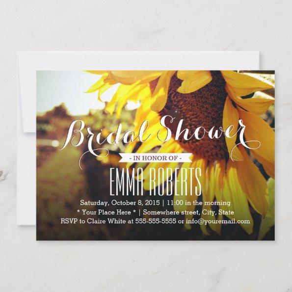 Rustic Sunflower Summer Bridal Shower Invitations