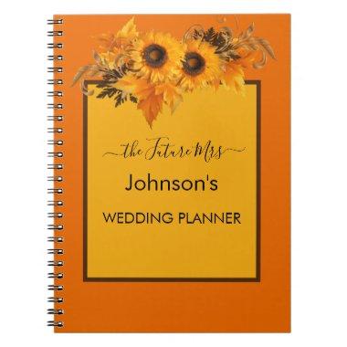 Rustic Sunflower Wedding Planner Notebook