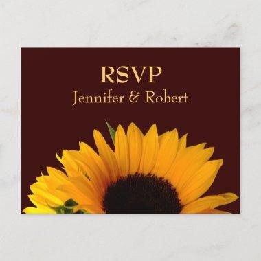 Rustic Sunflower Wedding RSVP Invitation PostInvitations
