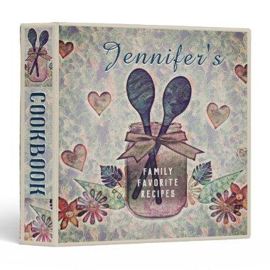 Rustic Vintage Country Personalized Cookbook 3 Ring Binder