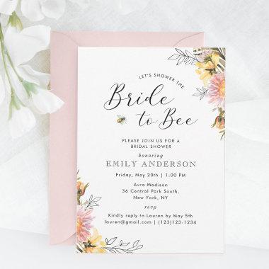 Rustic Wildflower Bride to Bee Bridal Shower Invitations