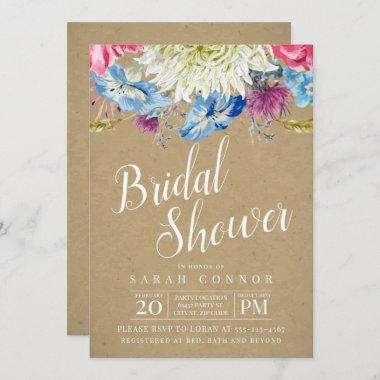 Rustic, Wildflowers Bridal Shower Invitations