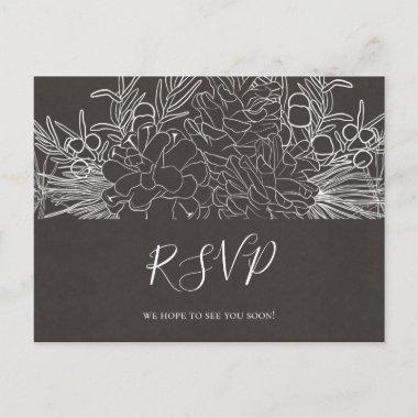 Rustic Winter | Charcoal Wedding RSVP PostInvitations