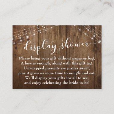 Rustic Wood & Lights No Wrap Bridal Shower Invitations
