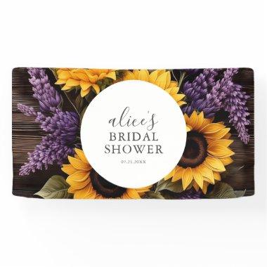 Rustic Wood Sunflower Lavender Bridal Shower Banner