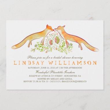 Rustic Woodland Fox Bridal Shower Invitations