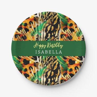 Safari Animals' Fur Prints Pattern Boho Bold Paper Plates