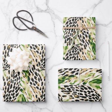 Safari Animals' Fur Prints Pattern Tropical Exotic Wrapping Paper Sheets